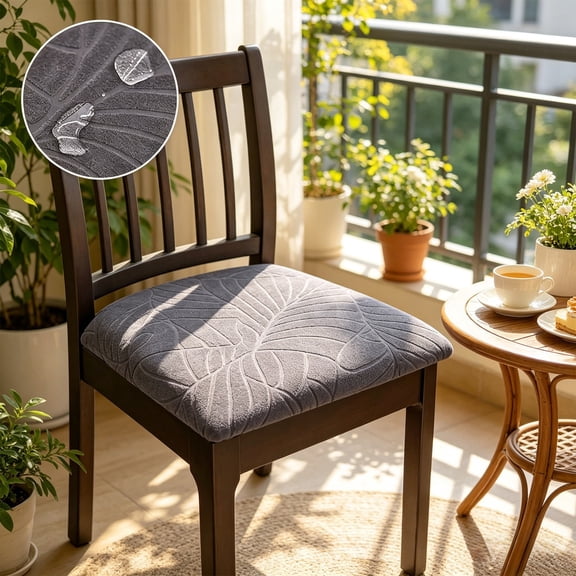 Stretchable Fabric Chair Seat Cover with Anti-Slip Design for Office and Dining Chairs, Stain-Resistant Washable Protective Slipcover for All-Season Use, Enhances Home and Workspace Decor Style