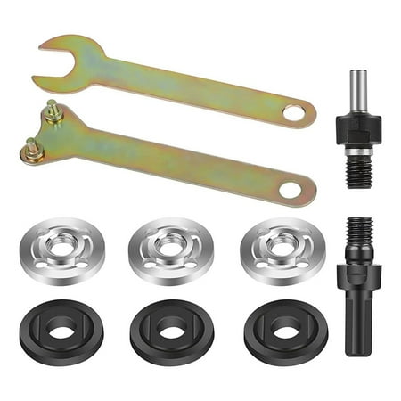 

Drill Angle Grinder Adapter 6Mm/10Mm Arbor Mandrel Adaptor with Flange Nut Parts Set and 2 Spanner Wrench