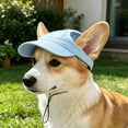 thumbnail image 6 of Ear Hole Dog Baseball Cap Adjustable Neck Strap Outdoor Sun Hat for Small Medium Dogs Green S, 6 of 9