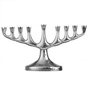 A&M Judaica & Gifts  5.5 x 10 in. Hanukkah Menorah, Nickel Hammered