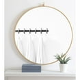 thumbnail image 2 of Metal frame Round Mirror with decorative hook 32 inch Brass finish, 2 of 5