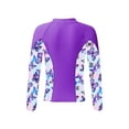 thumbnail image 2 of Sholeno Girls Zipper Rash Guard Swimwear Long Sleeve UPF 50+ UV Sun Protection Swim Shirt Purple 14, 2 of 5