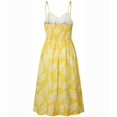 thumbnail image 2 of Robe Midi d'Été à Fleurs pour Femme, Dos Nu, Bretelles Spaghetti, Boutonnée, avec Poches, m, Am071-18, 2 of 6