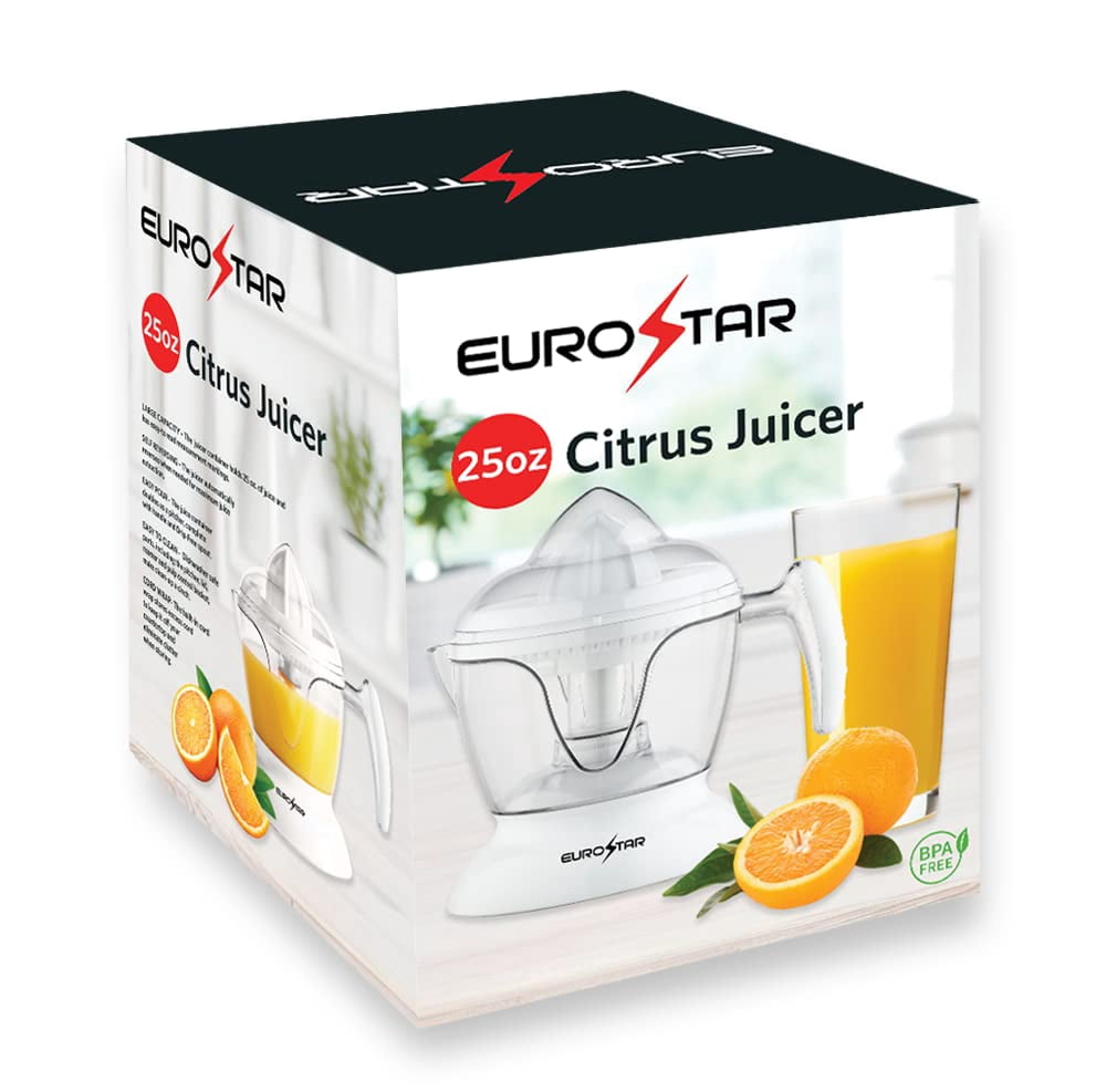 EUROSTAR ECJ600WHITE 25oz Electric Citrus Juicer, White
