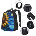 thumbnail image 2 of Fotbe Sunflower Starry Night Vibes Mochila para Hombre y Mujer - Tela Oxford 600D Resistente - Mochila Impermeable de Gran Capacidad para Escuela, Viajes y Senderismo, 2 of 6