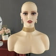 thumbnail image 4 of Cabeza de Maniquí Peluca de PVC con hombro, soporte para peluca, soporte de muestra para peluca, collar, principiante, escaparate de salón, 4 of 9