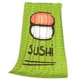 thumbnail image 3 of Bingfone Fresh Sushi Print Flannel Fleece Blanket Throw Blanket For Bed,Sofa,Couch,Travel,Camping(80"X60"), 3 of 9