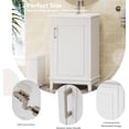 thumbnail image 4 of 20" Small Bathroom Vanity with Ceramic Basin, Freestanding Bathroom Storage Cabinet with 1 Soft-Close Door & 2 Racks, 4 of 9