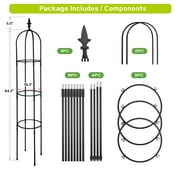 JP OUTDOOR 64.2''H Rustproof Steel Garden Obelisk Trellis for Climbing Plants, Black