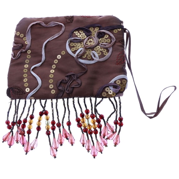 Mi Amore Floral Design Coin Purse Brown/Multicolor