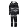 thumbnail image 4 of Roncen Women's Striped Hooded Sweatshirt and Jogger Pants Set - Casual Loose Fit Sporty Outfit with Drawstring Elastic Waist & Pockets, 4 of 5