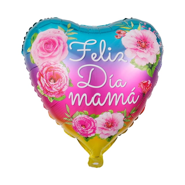 5/10pcs 18inch Spanish Happy Mother's Day Foil Balloons Feliz Dia Mama Birthday Party Decorations Heart Shape Globos Mom Gifts10pcs&18inch Gao Jinjia LED