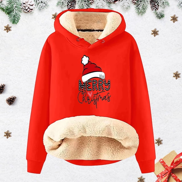 MHFRRA Sweat à Capuche pour Hommes Automne/hiver Imprimé de Noël Chaud S