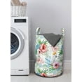 thumbnail image 3 of Tropical Laundry Bag, Exotic Hibiscuses and Parrots in Watercolors Hawaiian Flora and Fauna Composition, Basket with Handles Drawstring Closure for Laundromats, 13" x 19", Multicolor, by Ambesonne, 3 of 4