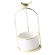 thumbnail image 2 of Maceta de cerámica moderna para flores, maceta decorativa de hierro para interiores con pájaro dorado Blanco, 2 of 9