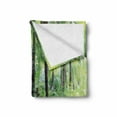 thumbnail image 2 of Peace Garden Soft Flannel Fleece Throw Blanket, Green Landscape in South China Palm Trees and Bushes Growth Nature, Cozy Plush for Indoor and Outdoor Use, 60" x 80", Green Grey Brown, by Ambesonne, 2 of 6
