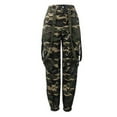 thumbnail image 6 of Camo Pants Women Cargo High Waisted Trendy Belt Design Long Pants Stretchy Slim Fit Skinny Joggers Fall Winter Trousers Camouflage L, 6 of 9