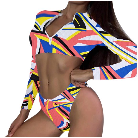 asdoklhq Plus Size Swimsuit Clearance Under $10, Women Printed Bikini Push-Up Padded Swimwear Swimsuit Beachwear Set