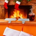thumbnail image 3 of Leojiow Festive Mantel Hanger Stocking Holder For Fireplace With Hooks And Reusable Design 12.5X6.7Cm Silver, 3 of 5