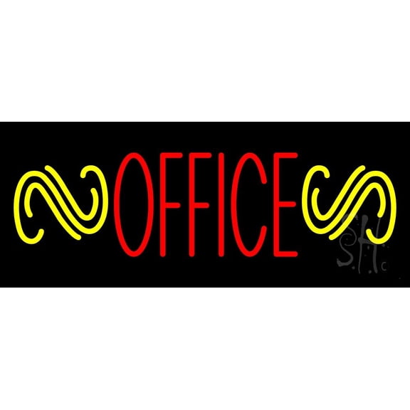 Office LED Neon Sign 10 x 24 - inches, Black Square Cut Acrylic Backing, with Dimmer - Bright and Premium built indoor LED Neon Sign for Defence Force.