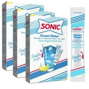 Sonic Singles On the Go Powdered Drink Mix, Ocean Water Flavor, Sugar Free Low-Calorie Water Enhancer 3 Boxes (18 Total Servings) with Bonus GCM Pipi ya Toleo Mdogo