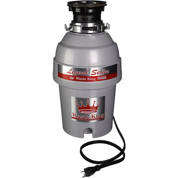 Waste King L-8000 Ez-Mount System, 1 Hp 2800 Rpm, Continuous Feed Garbage Disposal, Jam