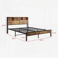 thumbnail image 4 of Queen Size Metal Platform Bed Frame with Storage Headboard,No Box Spring Needed,Black,For Bedroom, 4 of 7