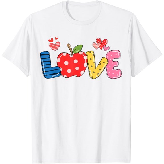 Exquisite and comfortable-Cute Love Apple Funny Shirt Apple Lover For Kids Girls Women T-Shirt