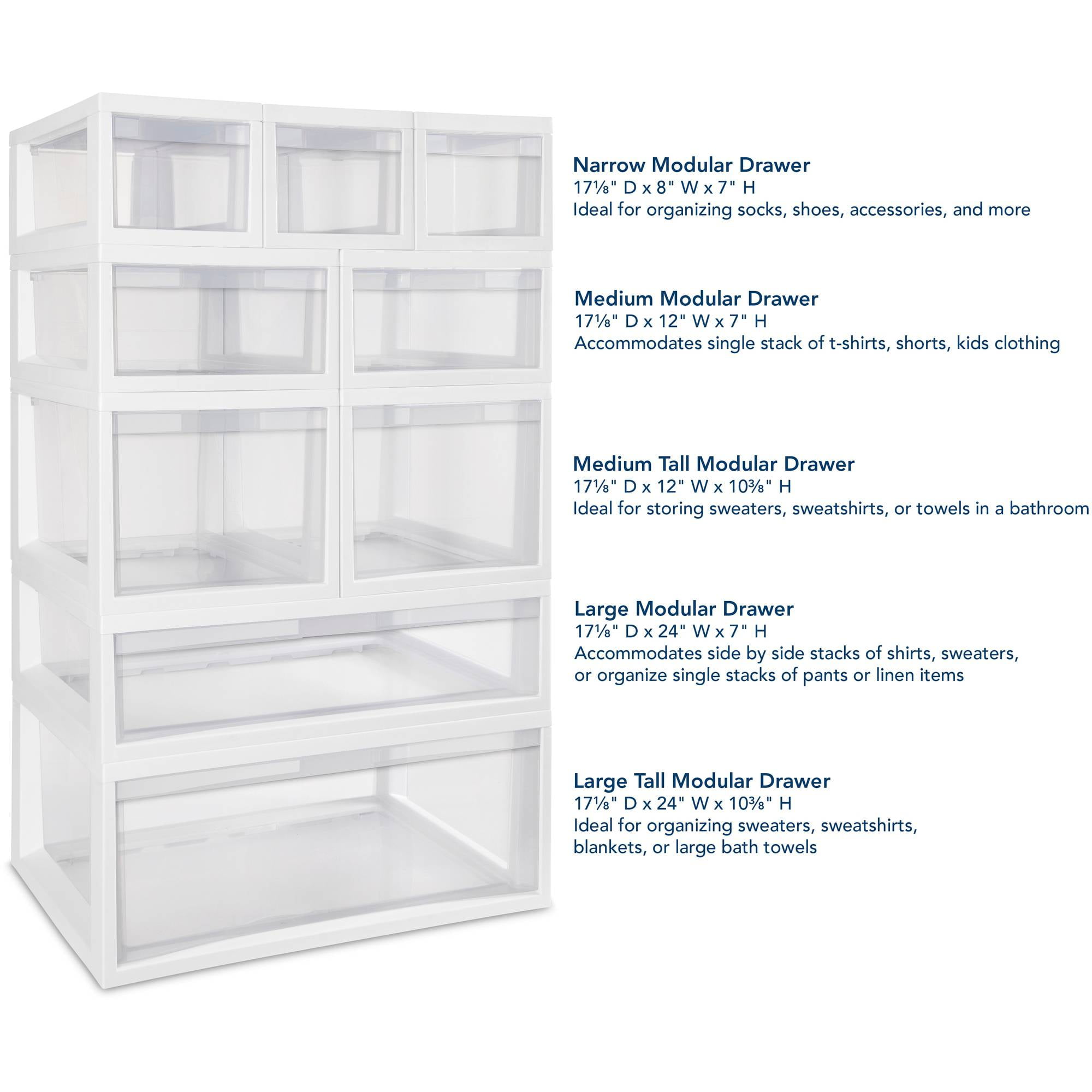 Sterilite Large Tall Modular Drawers White Available In Case Of