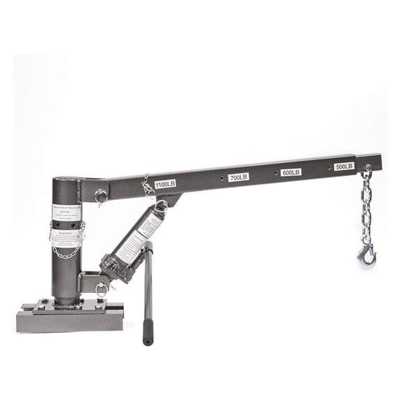 1/2 Ton Capacity Pickup Truck Extra Hoist Lift Load Jib Telescopic 1,100 LBS Extension Lock Position Swivel Base Mounted