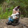 thumbnail image 7 of sunsanly Rocking Chair Gnome Figurine Resin Holding Coffee Dwarf Elf Statue Sculpture Indoor Outdoor Garden Patio Yard Lawn Decoration Ornament, 7 of 7
