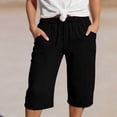 thumbnail image 2 of Baby Pants Kids High Waist Solid Color Pocket Casual Pants Comfortable Everyday Black 4-5 Years, 2 of 6
