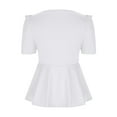 thumbnail image 3 of USSUMA Workout Tops for Women Fashion Women's Casual Round- Neck Sleeveless T-shirt Top Blouse Elegant Today Discount White Polyester XL, 3 of 5