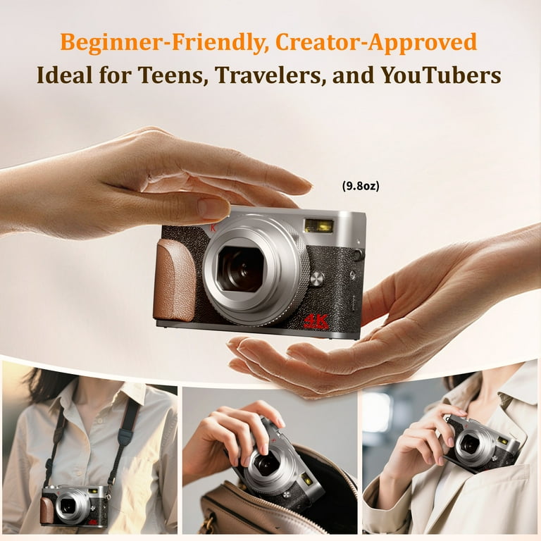 NBD Digital Camera 4K 56MP Vlogging Camera for YouTube,Portable