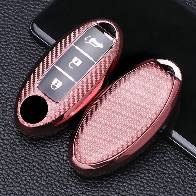 Car Key Fob Cover Case Protector TPU Carbon Fiber Remote Car Key Fob Case Cover Holder Shell For Nissan Infiniti
