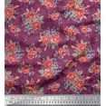 thumbnail image 1 of Soimoi Tissu en Velours Feuilles & Roses Imprimés Floraux au Mètre 58 Pouces de Large, 1 of 3