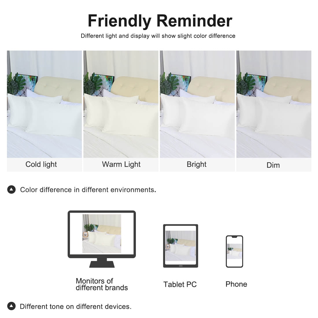 Unique Bargains 6 Pack Satin Pillowcase with Zipper, Standard, Snow White