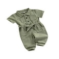 thumbnail image 4 of Combinaison à Manches Longues pour Filles, Couleur Unie, Poches, Simple Boutonnage, 4 of 9