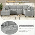 thumbnail image 6 of Harper & Bright Designs Modern U-shaped Sectional Sofa with Storage for Living Room, Oversized Corner Sectional Couch with Cup Holders and USB Por , Light Gray, 6 of 18