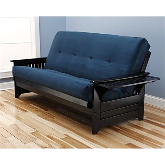 Homestock Rustic Recluse Futon Frame/BarbadosFinish/Suede Navy Mattress