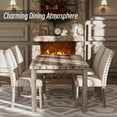 thumbnail image 6 of Morden Fort Rustic Farmhouse Dining Table, Rectangular Kitchen Table with Wood Legs, Nailhead Accents, Charming Dining Hub for Kitchen or Breakfast Nook, 6 of 6