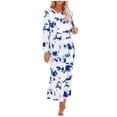 thumbnail image 1 of Pompotops Robe Décontractée Mode Femme Teinture sur Nœuds Manches Longues Fendue sur le Côté Confortable en Solde, 1 of 4