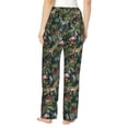 thumbnail image 3 of Xecao Flamingos And Palm Leaves Women's Straight Lounge Pajama Pants: The Epitome of Relaxed Sleepwear, 3 of 9