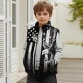 thumbnail image 6 of Xoenoiee Eagle American Flag Print Toddler Boys Plush Fleece Vest, Comfortable Sleeveless Zip-Up Jacket with Pockets for Fall Winter Clothing, Size 5-6 Years, 6 of 7
