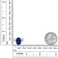 thumbnail image 6 of Gem Stone King 925 Sterling Silver Blue Created Sapphire and Lab Grown Diamond Engagement Ring for Women | 6.70 Cttw | Oval 14X10MM | Gemstone September Birthstone | Size 9, 6 of 6
