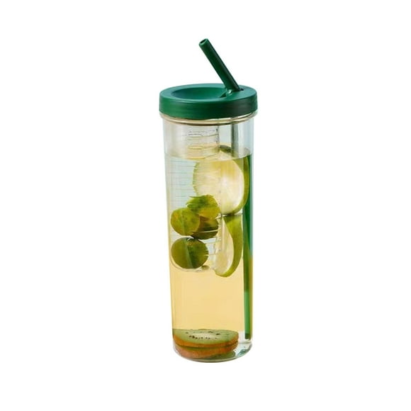 Botella de agua de plástico NikouMX Vaso con pajita 700 ml transparente