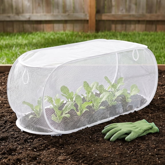 Aemutady Foldable Mesh Garden Cover for Raised Beds 45x16x18in, Bird & Animal Barrier, Shade Net for Veg Fruits Seedlings Flowers, Compact Storage