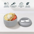 thumbnail image 4 of Bentgo Bowl - Insulated Leak-Resistant Bowl with Snack Compartment, Collapsible Utensils and Improved Easy-Grip Design for On-the-Go - Holds Soup, Rice, Cereal & More - BPA-Free, 21.2 oz (Gray), 4 of 11
