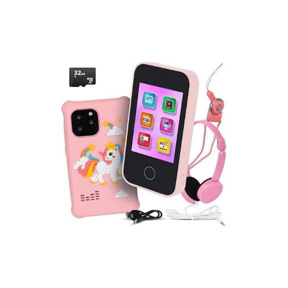 Logan's Toy Chest Kids Phone Toy - Touchscreen Unicorn Design, 32GB SD Card