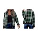 thumbnail image 3 of Chaquetas de Mujer Informales con Cremallera, de Franela A Cuadros, Larga, Holgadas, Ideales para Otoño. Verde M, 3 of 6